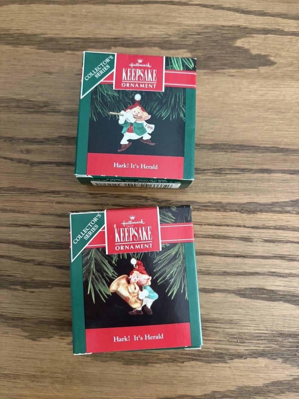 Vintage Hallmark Keepsake Ornaments Hark! It's Herald Collection Lot Of 2